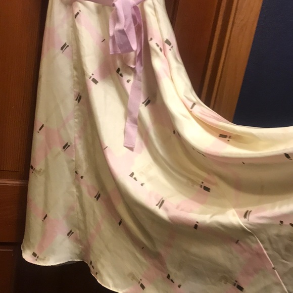 Silk dress, cream /pink sz 6 Gap - Picture 2 of 6